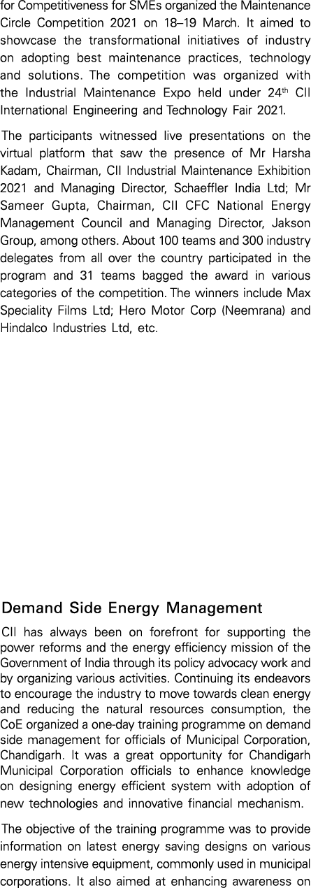 for Competitiveness for SMEs organized the Maintenance Circle Competition 2021 on 18 19 March  It aimed to showcase t   