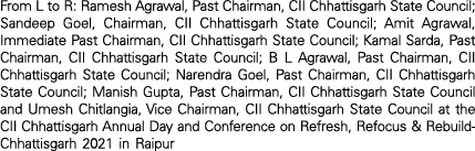 From L to R: Ramesh Agrawal, Past Chairman, CII Chhattisgarh State Council; Sandeep Goel, Chairman, CII Chhattisgarh    