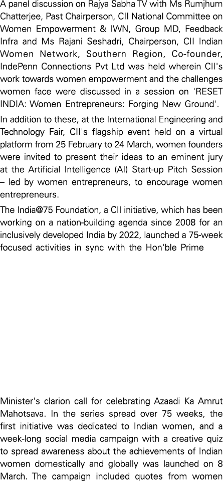 A panel discussion on Rajya Sabha TV with Ms Rumjhum Chatterjee, Past Chairperson, CII National Committee on Women Em   