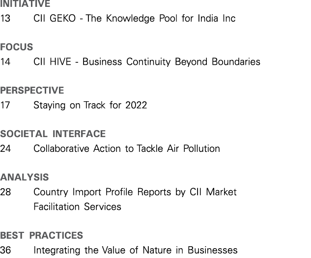 Initiative 13 CII GEKO - The Knowledge Pool for India Inc focus 14 CII Hive - Business Continuity Beyond Boundaries P   