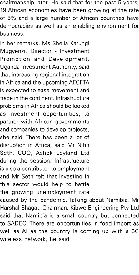 chairmanship later  He said that for the past 5 years, 19 African economies have been growing at the rate of 5% and a   