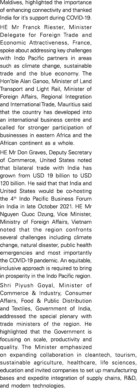 Maldives, highlighted the importance of enhancing connectivity and thanked India for it s support during COVID-19  HE   
