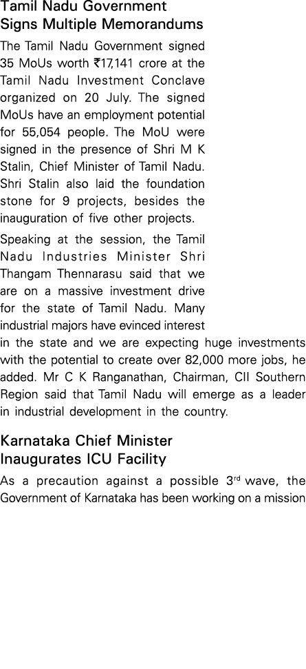 Tamil Nadu Government Signs Multiple Memorandums The Tamil Nadu Government signed 35 MoUs worth  17,141 crore at the    