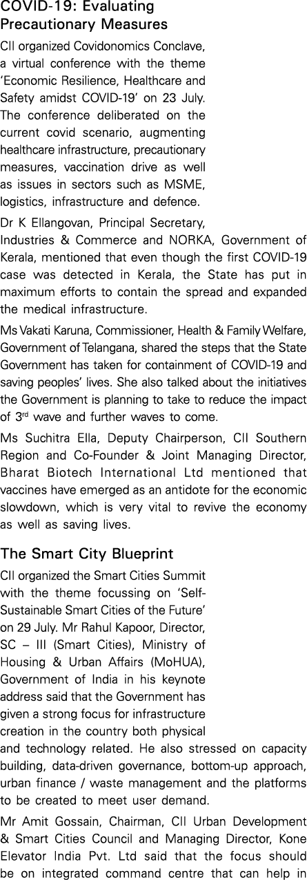 COVID-19: Evaluating Precautionary Measures CII organized Covidonomics Conclave, a virtual conference with the theme    