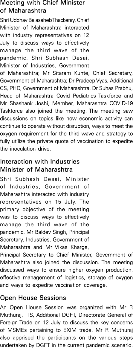 Meeting with Chief Minister of Maharashtra Shri Uddhav Balasaheb Thackeray, Chief Minister of Maharashtra interacted    