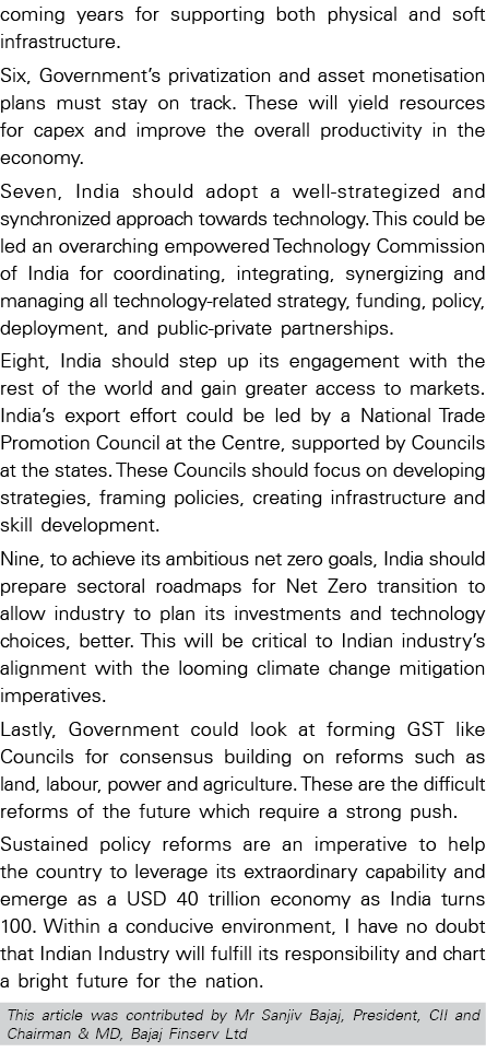 coming years for supporting both physical and soft infrastructure  Six, Government s privatization and asset monetisa   