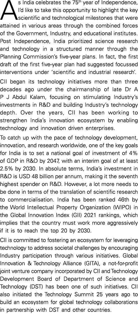 As India celebrates the 75th year of Independence, I d like to take this opportunity to highlight the key scientific    