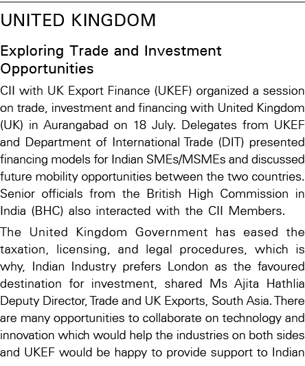 United Kingdom Exploring Trade and Investment Opportunities CII with UK Export Finance (UKEF) organized a session on    