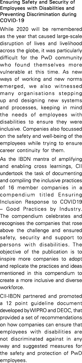 Ensuring Safety and Security of Employees with Disabilities and Preventing Discrimination during COVID-19 While 2020    