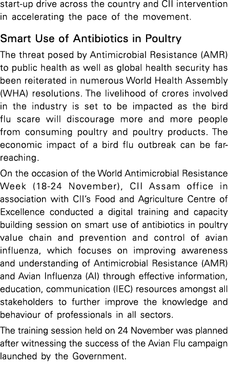 start-up drive across the country and CII intervention in accelerating the pace of the movement  Smart Use of Antibio   