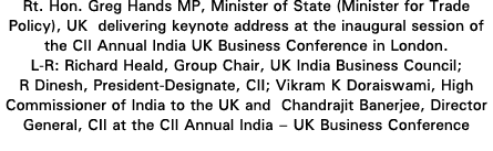 Rt  Hon  Greg Hands MP, Minister of State (Minister for Trade Policy), UK delivering keynote address at the inaugural   