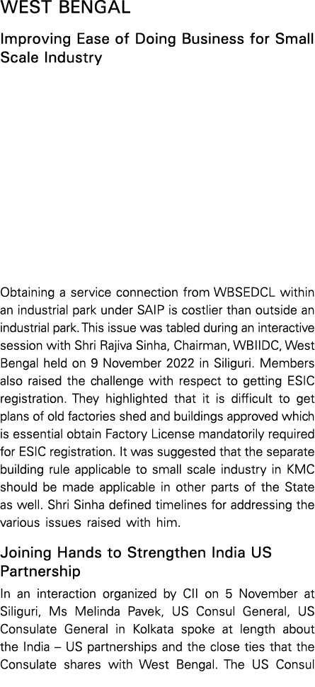 WEST BENGAL Improving Ease of Doing Business for Small Scale Industry Obtaining a service connection from WBSEDCL wit   