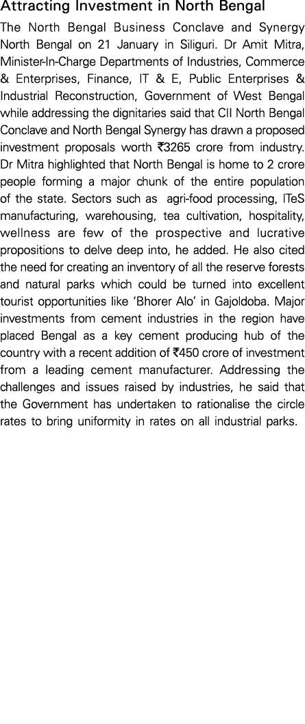 Attracting Investment in North Bengal The North Bengal Business Conclave and Synergy North Bengal on 21 January in Si   