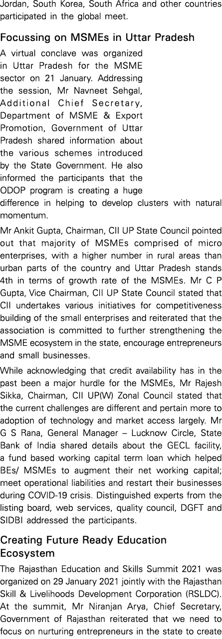 Jordan, South Korea, South Africa and other countries participated in the global meet  Focussing on MSMEs in Uttar Pr   