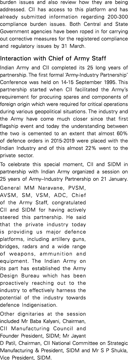 burden issues and also review how they are being addressed  CII has access to this platform and has already submitted   