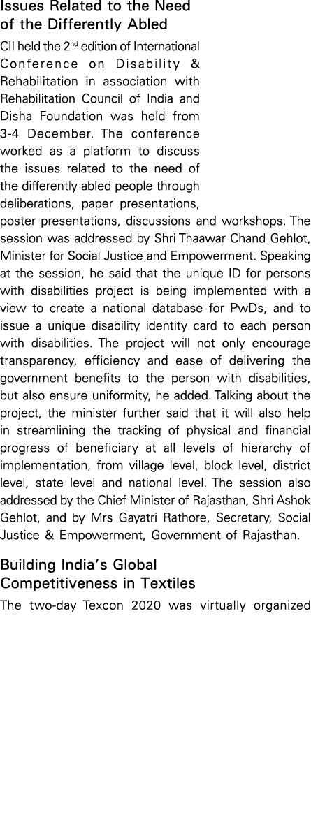 Issues Related to the Need of the Differently Abled CII held the 2nd edition of International Conference on Disabilit   