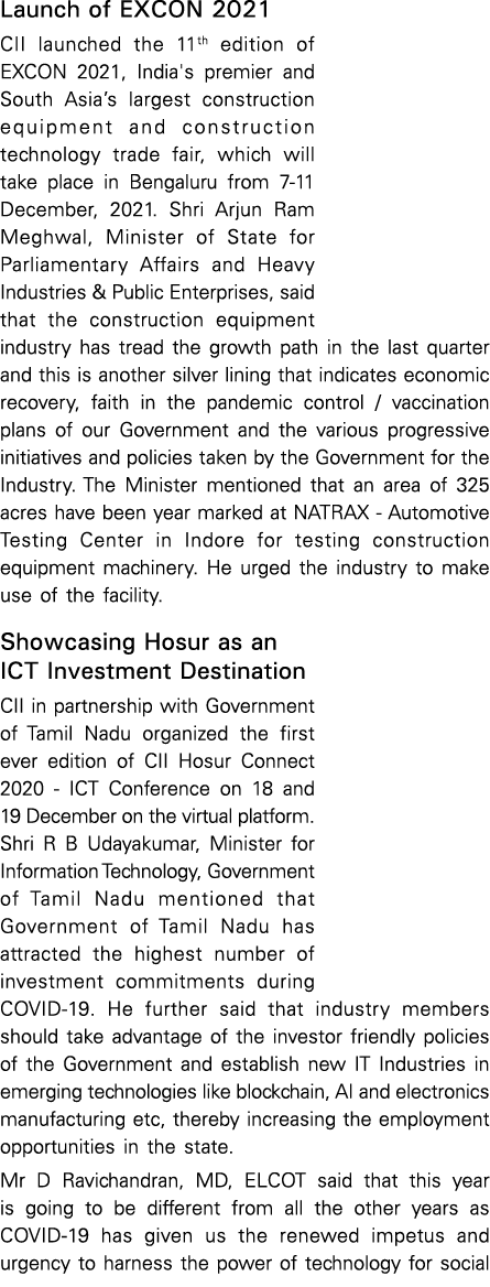 Launch of EXCON 2021 CII launched the 11th edition of EXCON 2021, India's premier and South Asia s largest constructi   