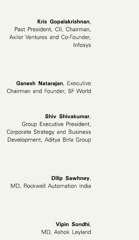  Kris Gopalakrishnan, Past President, CII, Chairman, Axilor Ventures and Co-Founder, Infosys   Ganesh Natarajan, Exec   