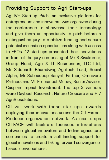 Providing Support to Agri Start-ups AgLIVE Start-up Pitch, an exclusive platform for entrepreneurs and innovators was   