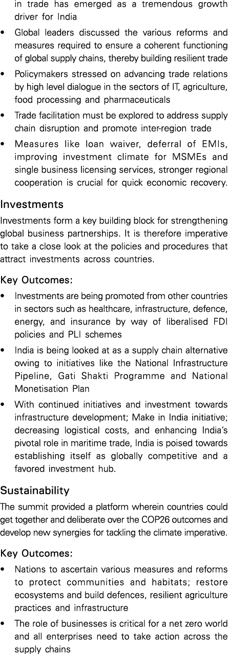 in trade has emerged as a tremendous growth driver for India   Global leaders discussed the various reforms and measu   