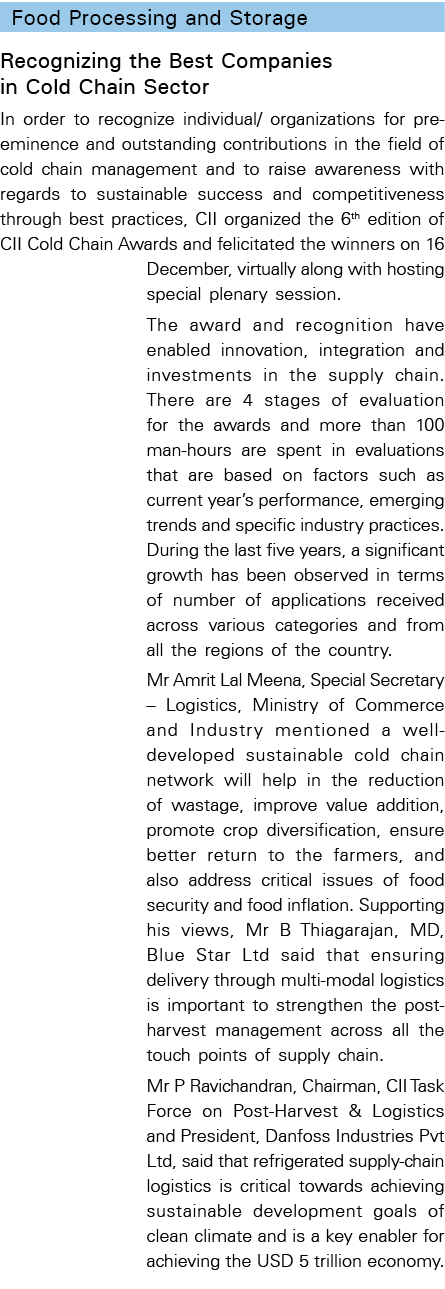 Food Processing and Storage Recognizing the Best Companies in Cold Chain Sector In order to recognize individual  org   