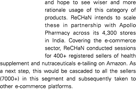 and hope to see wiser and more rationale usage of this category of products  ReCHaN intends to scale these in partner   