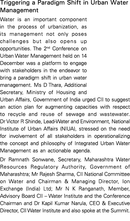 Triggering a Paradigm Shift in Urban Water Management Water is an important component in the process of urbanization,...