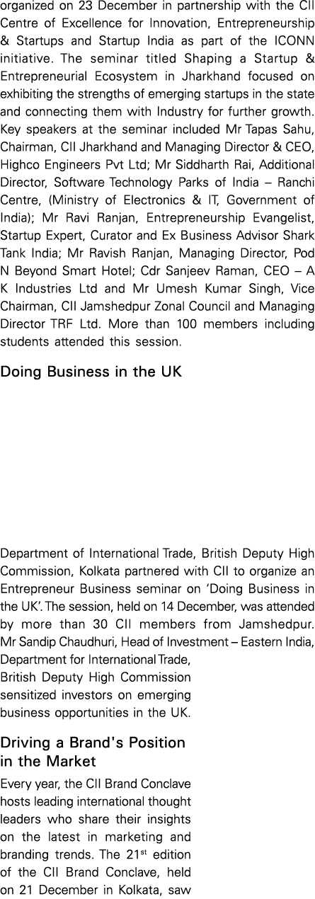 organized on 23 December in partnership with the CII Centre of Excellence for Innovation, Entrepreneurship & Startups...