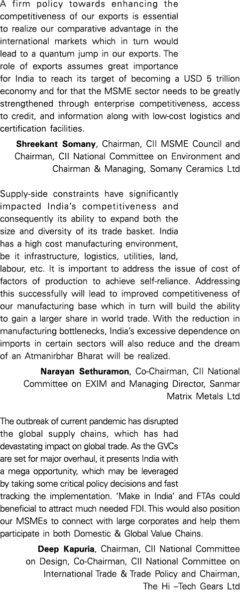 A firm policy towards enhancing the competitiveness of our exports is essential to realize our comparative advantage    