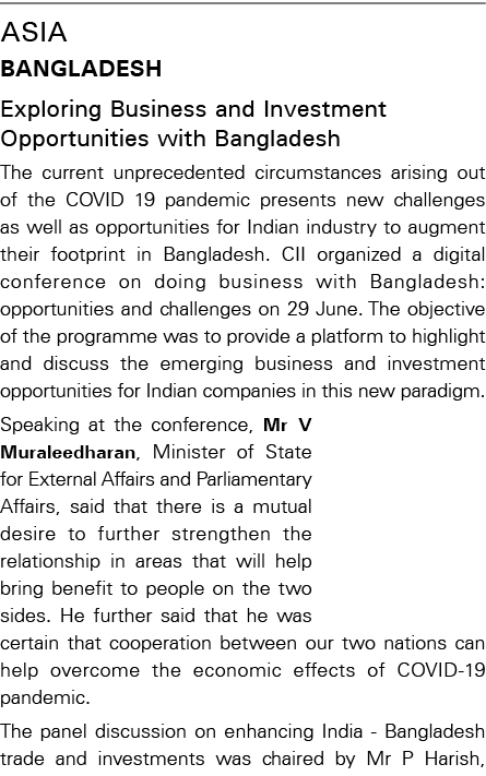 ASIA BANGLADESH Exploring Business and Investment Opportunities with Bangladesh The current unprecedented circumstanc   