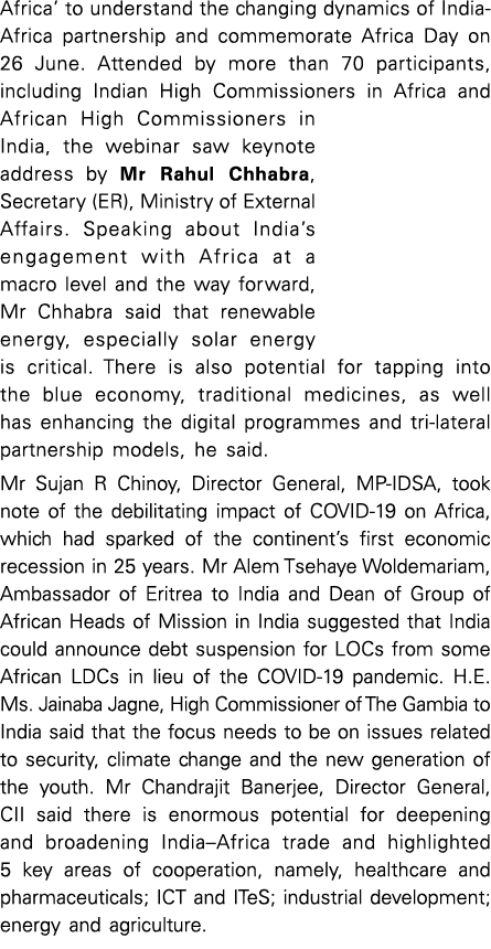 Africa  to understand the changing dynamics of India-Africa partnership and commemorate Africa Day on 26 June  Attend   