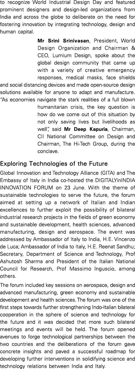 to recognize World Industrial Design Day and featured prominent designers and design-led organizations from India and   