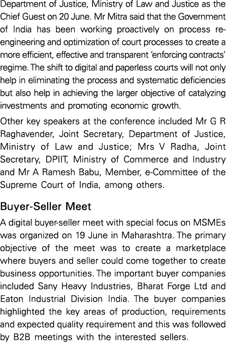 Department of Justice, Ministry of Law and Justice as the Chief Guest on 20 June  Mr Mitra said that the Government o   