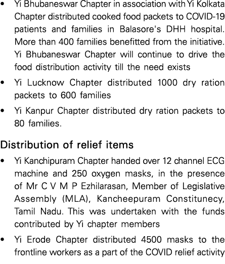   Yi Bhubaneswar Chapter in association with Yi Kolkata Chapter distributed cooked food packets to COVID-19 patients    