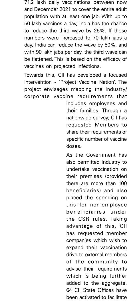 71 2 lakh daily vaccinations between now and December 2021 to cover the entire adult population with at least one jab   