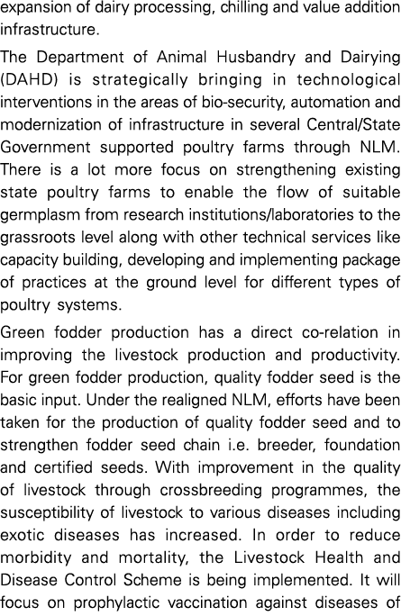 expansion of dairy processing, chilling and value addition infrastructure  The Department of Animal Husbandry and Dai   