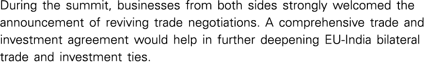 During the summit, businesses from both sides strongly welcomed the announcement of reviving trade negotiations  A co   