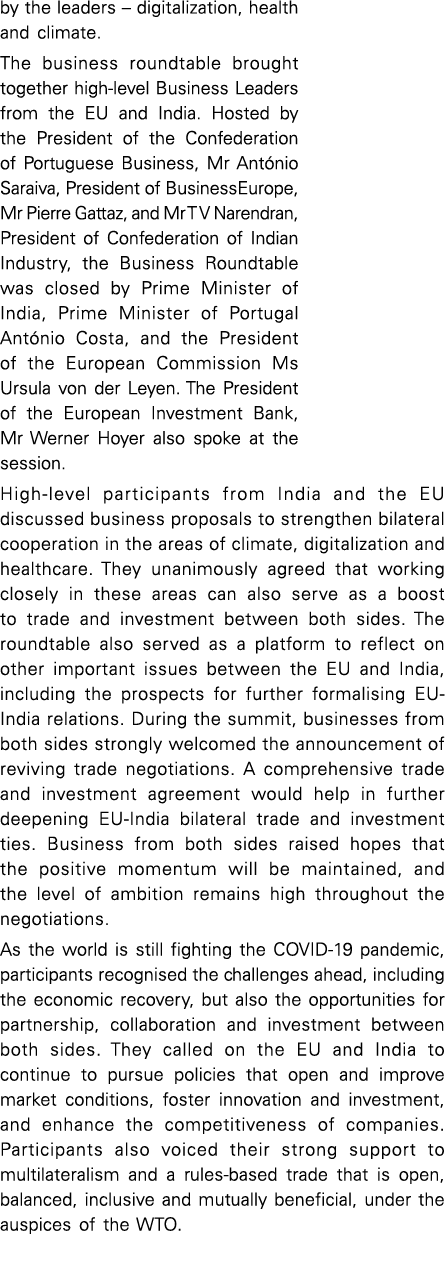 by the leaders   digitalization, health and climate  The business roundtable brought together high-level Business Lea   