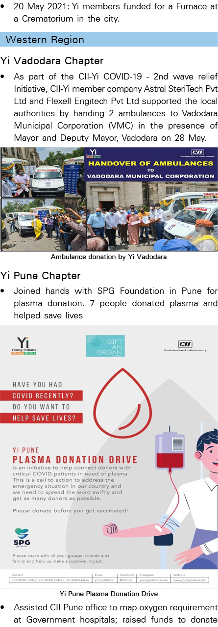   20 May 2021: Yi members funded for a Furnace at a Crematorium in the city  Western Region Yi Vadodara Chapter   As    