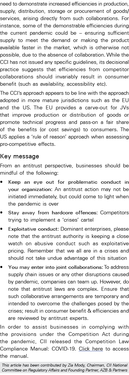 need to demonstrate increased efficiencies in production, supply, distribution, storage or procurement of goods servi   