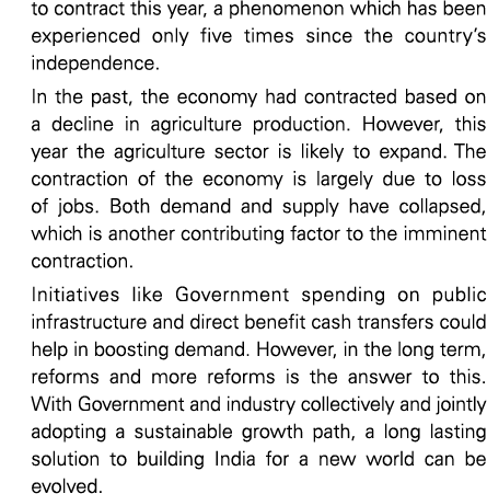 to contract this year, a phenomenon which has been experienced only five times since the country s independence   In    
