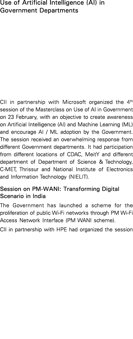 Use of Artificial Intelligence (AI) in Government Departments CII in partnership with Microsoft organized the 4th ses   
