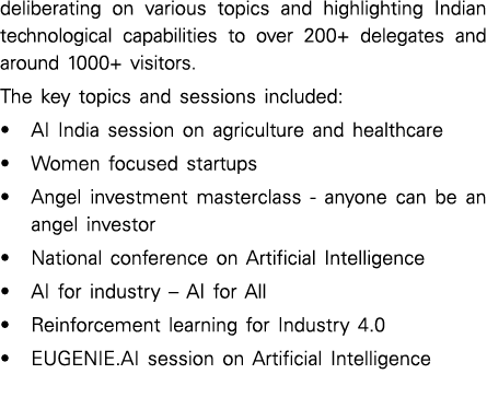 deliberating on various topics and highlighting Indian technological capabilities to over 200+ delegates and around 1   