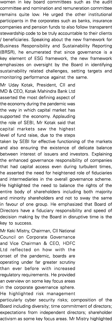 women in key board committees such as the audit committee and nomination and remuneration committee remains quite low   