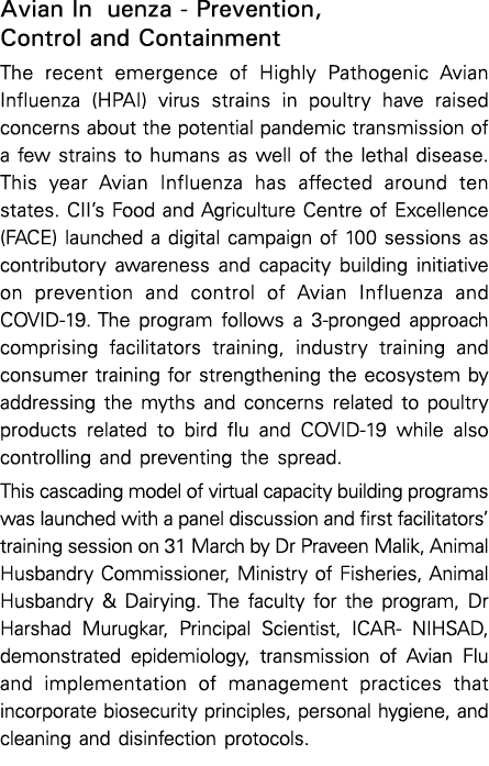 Avian Influenza - Prevention, Control and Containment The recent emergence of Highly Pathogenic Avian Influenza (HPAI   