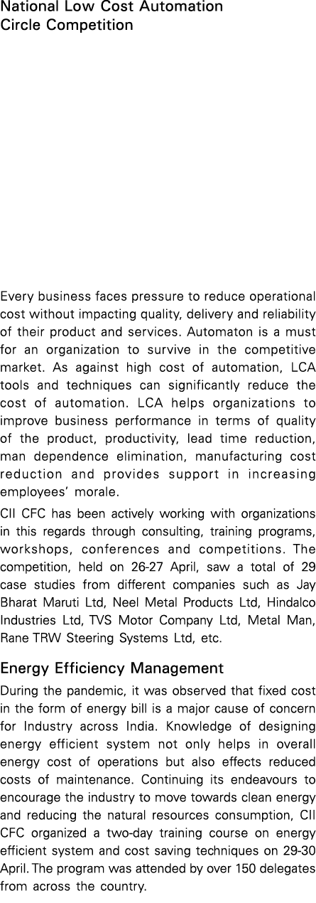 National Low Cost Automation Circle Competition Every business faces pressure to reduce operational cost without impa   