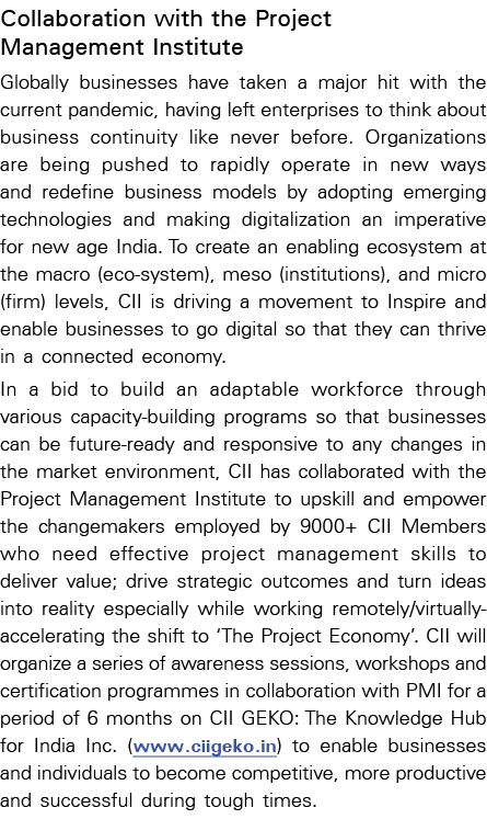 Collaboration with the Project Management Institute Globally businesses have taken a major hit with the current pande   