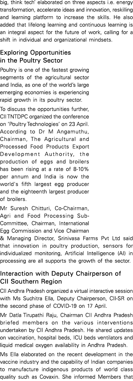 big, think tech  elaborated on three aspects i e  energy transformation, accelerate ideas and innovation, reskilling    