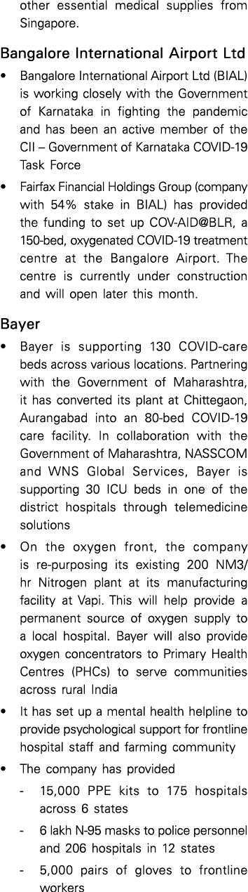 other essential medical supplies from Singapore  Bangalore International Airport Ltd   Bangalore International Airpor   