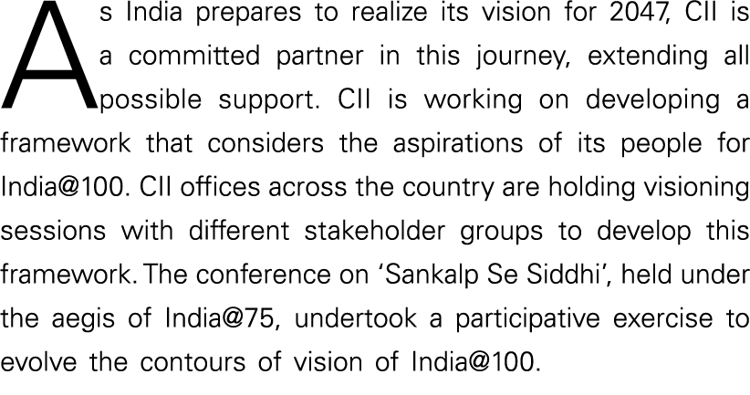As India prepares to realize its vision for 2047, CII is a committed partner in this journey, extending all possible    